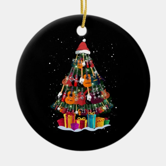 Décoration En Céramique Guitare Arbre de Noël Drôle (Devant)