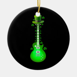 Décoration En Céramique Guitare électrique guitariste Leprechaun St Patri