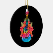 Décoration En Céramique Guitare Uke Fleur Hawaii (Droite)
