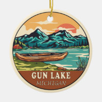 Gun Lake Michigan Emblème de pêche nautique