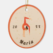 Décoration En Céramique Gymnaste Gymnastique Orange Leotard & Sparkle (Gauche)