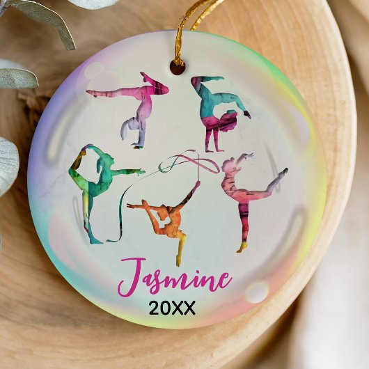Décoration En Céramique gymnastique mignonne filles joueurs arc-en-ciel pe