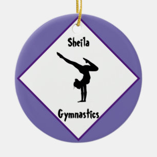 Décoration En Céramique Gymnastique Personnalisée Violet     