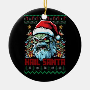 Décoration En Céramique Hail Père Noël Heavy Metal Headbanger laide Noël X