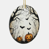 Décoration En Céramique Halloween Citrouille et chauve-souris (Droite)