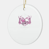 Décoration En Céramique Halloween Coeur crâne mains Skeleton Beanie Design (Gauche)