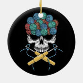 Décoration En Céramique Halloween Crâne Crochet Lover Yarn Funny Skeleton (Dos)