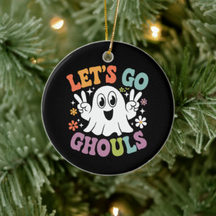 Décoration En Céramique Halloween Go Ghouls Ghost Retro Costume