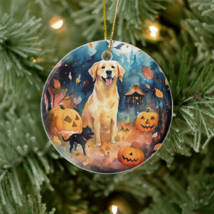 Décoration En Céramique Halloween Lappund Finlandais Avec Peur Citrouille