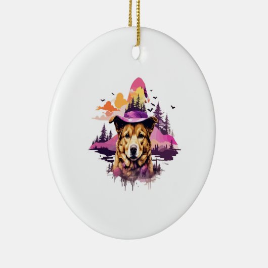 Décoration En Céramique Halloween rose chien 2 (Droite)