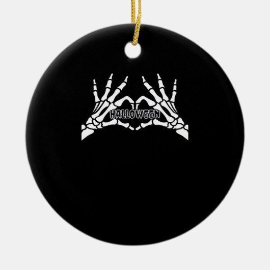 Décoration En Céramique Halloween - Skeleton Hands Heart (Devant)