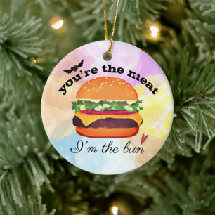 Décoration En Céramique Hamburger aime la cuisine amusante Noël