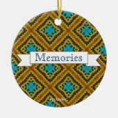 Décoration En Céramique HAMbyWG - Macrame olive, rouille et bleu (Devant)