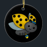 Décoration En Céramique Hanoukka Ladybug<br><div class="desc">Joli Hanoukka Ladybug dans un casquette avec un rêve.</div>