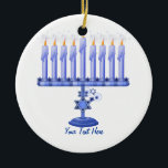 Décoration En Céramique Hanoukka Menorah (personnalisable)<br><div class="desc">Vous pouvez personnaliser ce beau cadeau de Chanoukah avec un nom ou votre propre texte !</div>