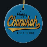 Décoration En Céramique Hanoukka "Retro Happy Chanukah"/Ornement du cercle<br><div class="desc">Hanoukka "Retro Happy Chanukah"/Ornement du Cercle. (2 côtés) Personnalisez en supprimant "Happy" et "Stephen" à l'avant et à l'arrière de l'ornement. Ensuite, en utilisant votre couleur, taille et style de police préférés, tapez vos propres mots. Merci de vous être arrêté et de faire du shopping. Très apprécié ! Joyeux Chanoukah/Hanoukka...</div>