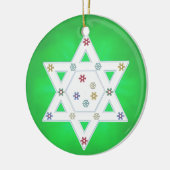 Décoration En Céramique Hanoukka Star et Snowflakes Green (Gauche)