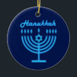 Décoration En Céramique Hanukkiah Happy Hanoukka Juive Fête Menorah<br><div class="desc">Symbole de Hanukkiah. Joyeux Hanoukka Party Juif Holiday Blue Menorah. Décoration Chanukkah de Fête Juive avec le symbole décoratif traditionnel Chanuka - bleu marine hanukkiah menorah, chandelier avec bougies, étoile de David et néon bleu lumières illustration. Hanoukka Festival des lumières Décoration de l'événement. Jérusalem, Israël. Accueil > Décor > Décor...</div>
