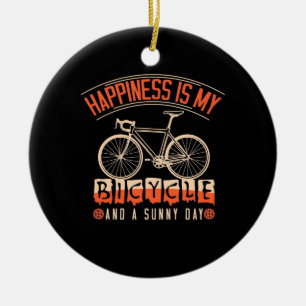 Décoration En Céramique Happiness Is My Bicycle And A Sunny Day