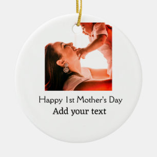 Décoration En Céramique Happy 1st Mother's Day meilleure maman jamais ajou