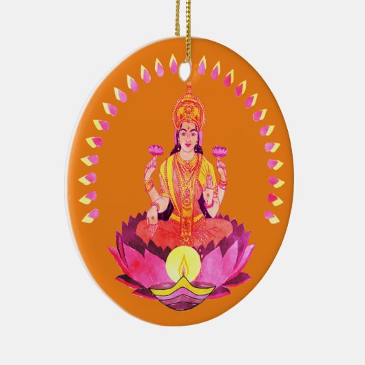 Décoration En Céramique Happy Diwali - Deepalavi Lakshmi Goddess 1 (Droite)