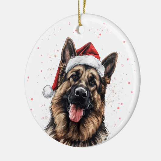 Décoration En Céramique Happy German Shepherd Dog Christmas Personalized (Gauche)