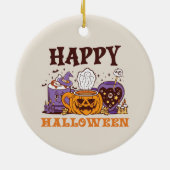 Décoration En Céramique Happy Halloween café brasse (Dos)