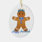 Décoration En Céramique Happy Hanoukka Gingerbread Man Menorah (Droite)