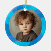 Décoration En Céramique HAPPY HANUKKAH Modern Swirl Star Custom PHOTO (Devant)