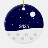 Décoration En Céramique Happy hiver rural : (Dos)