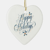 Décoration En Céramique Happy Holidays Merry Christmas Family New Year (Droite)