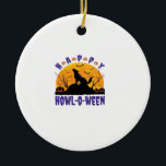 Décoration En Céramique Happy Howl O Ween Howling Halloween Dog Essential<br><div class="desc">Happy Howl O Ween Howling Halloween Dog Essential T-Shirt</div>