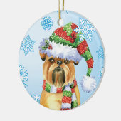 Décoration En Céramique Happy Howlidays Brussels Griffon Ceramic Ornament (Gauche)