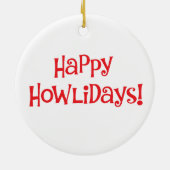 Décoration En Céramique Happy Howlidays Brussels Griffon Ceramic Ornament (Dos)