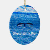 Décoration En Céramique Happy Jour des terres Whale Tail Blue Ocean (Droite)