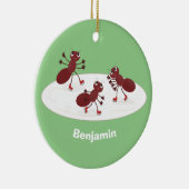 Décoration En Céramique Happy red ants ice skating cartoon (Droite)