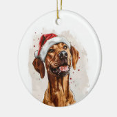Décoration En Céramique Happy Rhodesian Ridgeback Christmas Personalized (Gauche)
