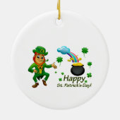 Décoration En Céramique Happy Saint Patrick's Day Leprechaun Rainbow (Dos)