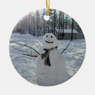 Décoration En Céramique Happy Snowman photos d'hiver originales