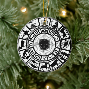 Décoration En Céramique Harmonie céleste Roue de Zodiac