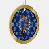 Décoration En Céramique Harpe ~ Argent ~ Bleu ~ Or ~ Noël ~ (Droite)