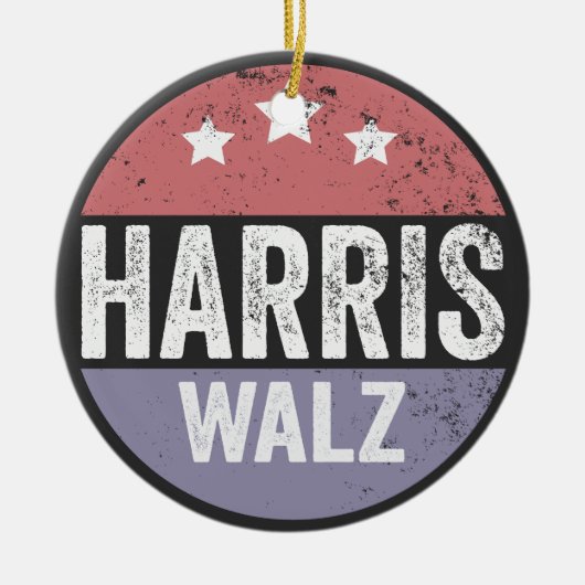 Décoration En Céramique Harris Walz 2024 Election Kamala Tim Waltz America (Devant)