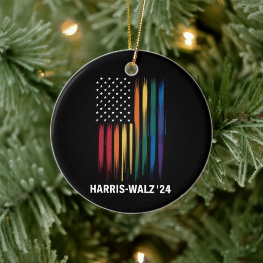 Décoration En Céramique Harris Walz 2024 Election Kamala Tim Waltz LGBT (Arbre)