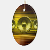 Décoration En Céramique Haut-parleurs musicaux avec stries lumineuses doré (Gauche)