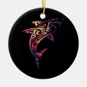 Décoration En Céramique Hawaii Mano Tribal Shark