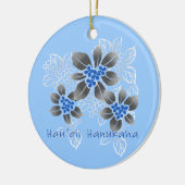 Décoration En Céramique Hawaiian Holly Hanoukka Blue Floral (Gauche)