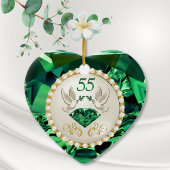 Décoration En Céramique Heart Emerald, 55e anniversaire Idées cadeaux