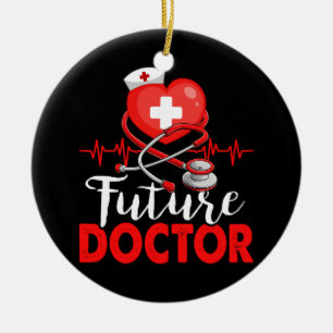 Décoration En Céramique Heart Future Doctor Working Hospital Stethoscope H