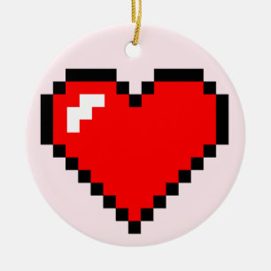 Décoration En Céramique Heart Thief 8 Bits Pixel Art - Funny Geeky Gamer