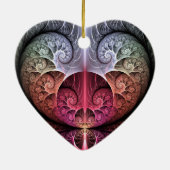 Décoration En Céramique Heartbeat, Abstrait surreal Imaginaire Fractal Art (Dos)